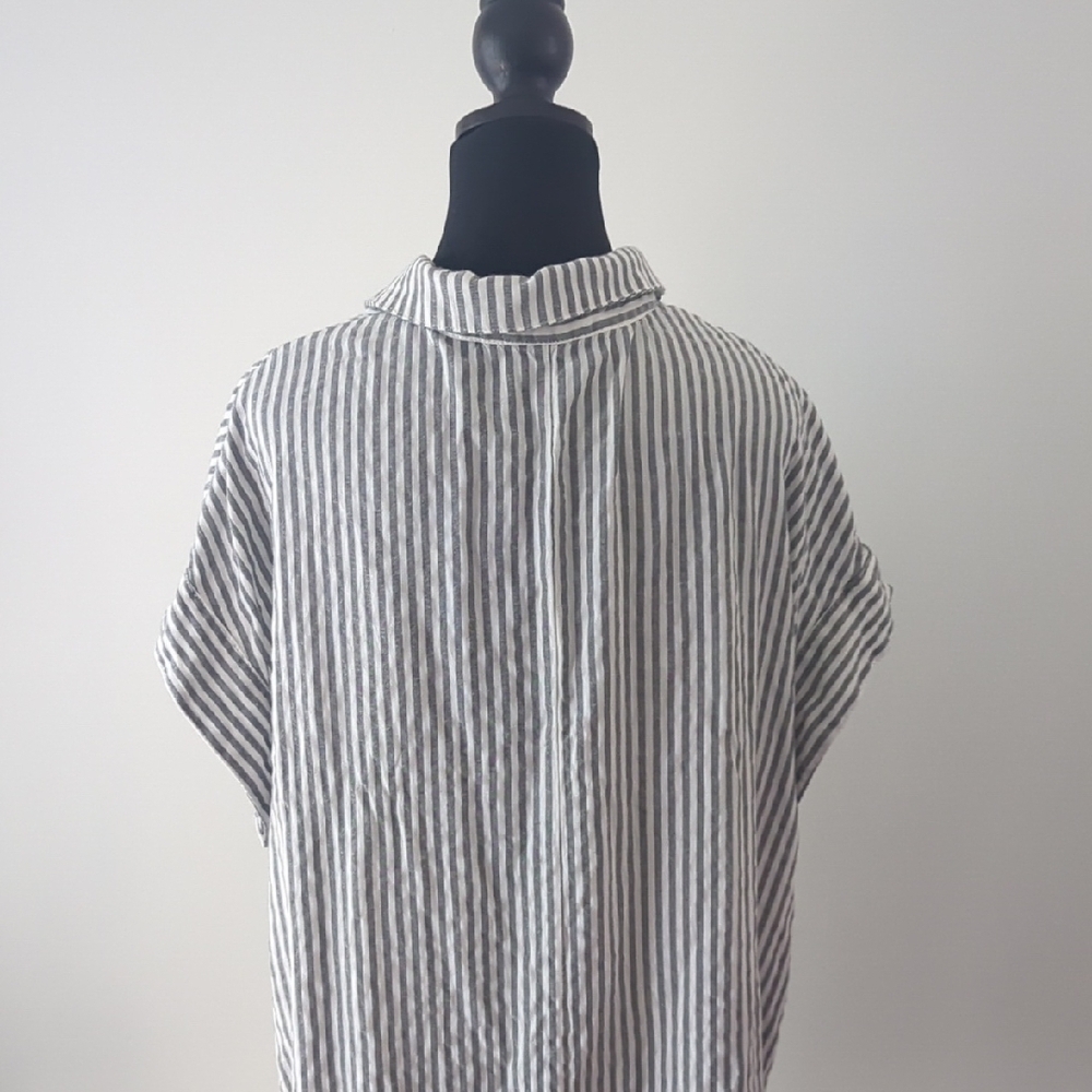 Gray and White Striped Dress - Picture 4 of 6